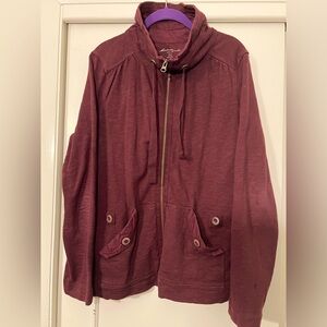 Eddie Bauer Lounge Zip Lightweight Soft Jacket Burgundy Women’s size XL